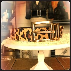Etienne Aigner Leopard/Black Reversible Belt